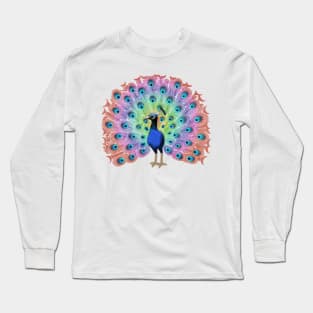 Colorful Peacock Long Sleeve T-Shirt
